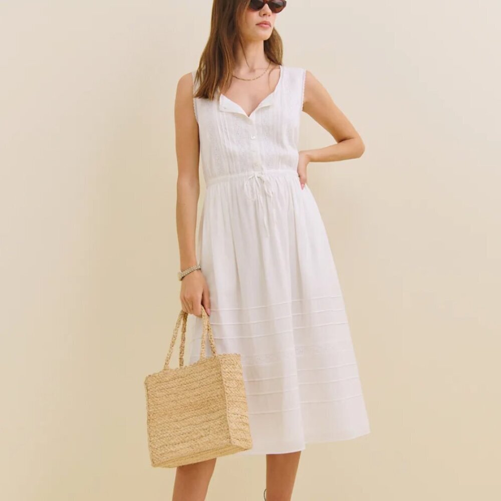 Reformation Lonnie Dress Ivory - Size 2